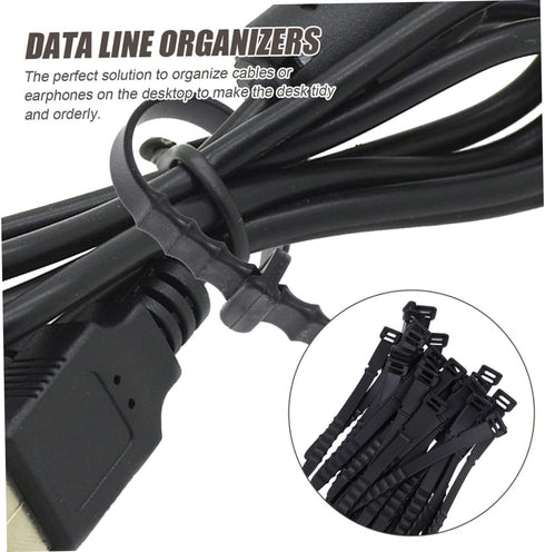 12pcs Silicone Cable Organizer Winder for USB and Headphone Cords Flexible Data Cable Holders for Desk Nightstand