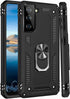 IKAZZ for Galaxy S21 Plus Case, Military Grade Shockproof Heavy Duty with Magnetic Kickstand, Black