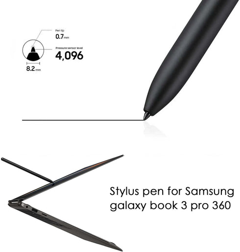 Black for Samsung Galaxy Book 3 360 Pen Galaxy Book 3 Pro 360 S Pen for Samsung Galaxy Book 3 Pro Stylus Pen with Galaxy Book 3 Nibs Replacement(Black)