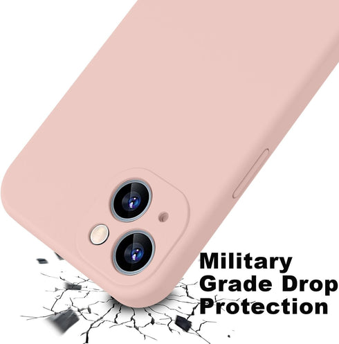 Ktele iPhone 13 Case, 6.1 inch Premium Liquid Silicone, Soft Microfiber Lining, Anti-Scratch, Pink Sand