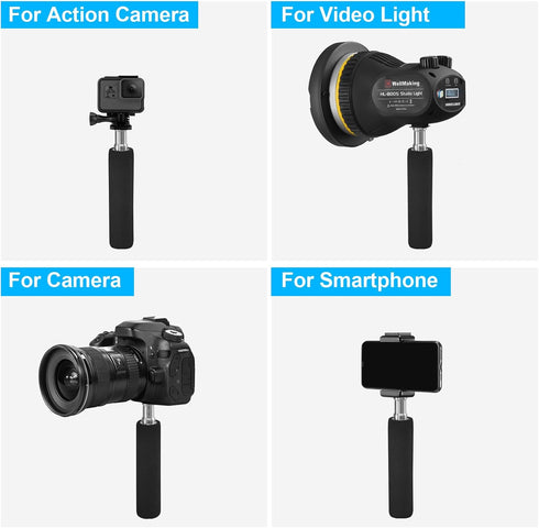 WELLMAKING Universal Camera Handle Grip Support Mount, Stabilizer with 1/4 inches Male Screw for Digital Video Cameras