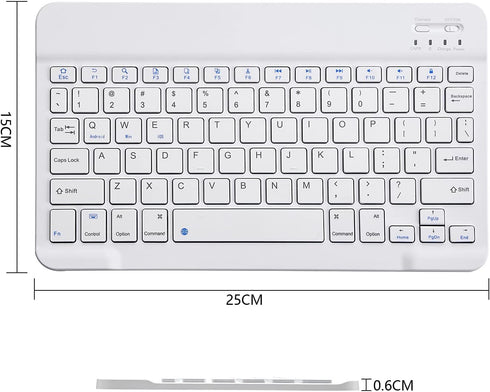 Ultra-Slim Bluetooth Keyboard, Portable Mini Wireless Rechargeable for Apple iPad iPhone Samsung Tablet Phone