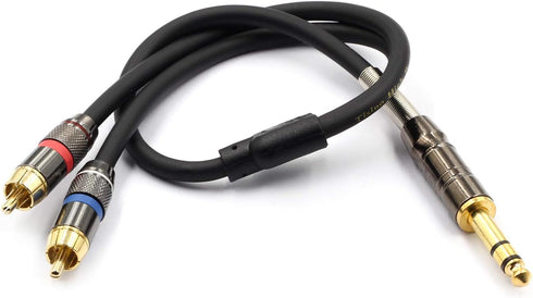 Tisino 1/4 to RCA Cable, Quarter inch TRS to RCA Audio Cable 6.35mm Stereo Jack to Dual RCA Insert Cable