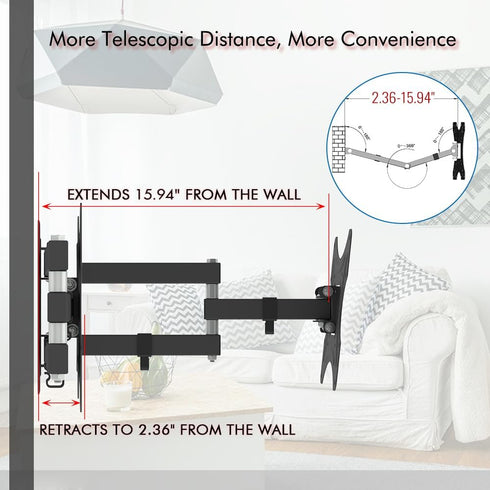 Generic 26-50" Adjustable Wall Mount Bracket Rotatable TV Stand with Spirit Level