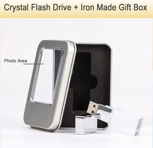 Laak 8GB 3.0 New Crystal Transparent Rectangle Genuine USB Flash Drive Wedding Gift Pendrive,Silver