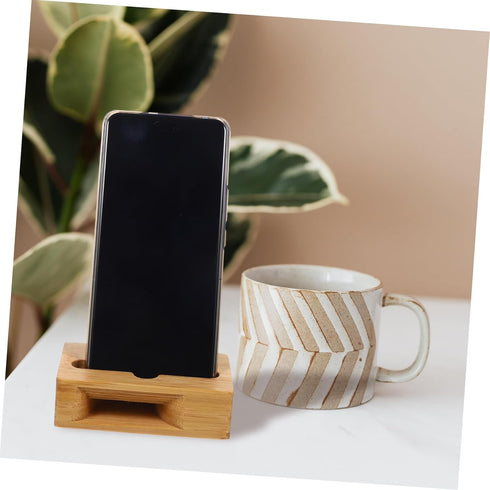 NUOBESTY Universal Phone Sound Amplifier - Wooden Bamboo Mobile Phone Holder with Loudspeaker Dock
