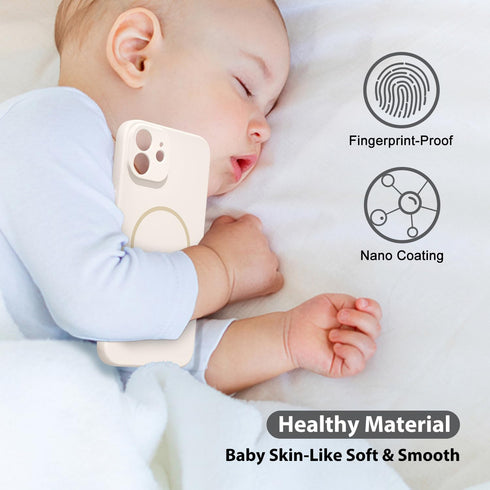 oakxco 12 for iPhone Case Silicone Mag Safe, Magnetic Slim Thin Phone Case Compatible with Magsafe, Women Girls Cute