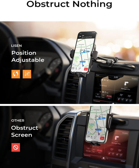 LISEN CD Slot Phone Holder, Adjustable CD Phone Holder for Car, Ultra Sturdy Vent Cell Phone Mount for iPhone 15 Pro