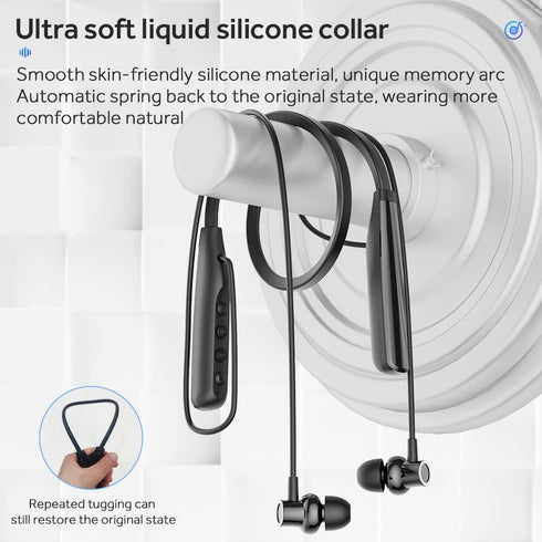 Wireless Waterproof Sports Earphones with 50 Hours Playback, Bluetooth Earphones with Microphone for Gym Running