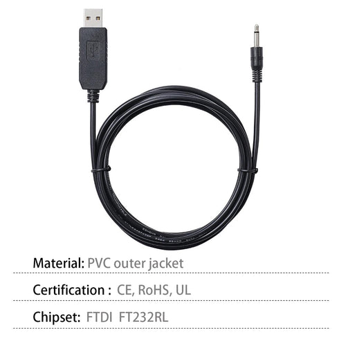 Cutesliving 3.5mm Programming FT232RL 5V (1.0M, USB to CI-V Cable - USB UART TTL Adapter for Amateur Radios - CAT