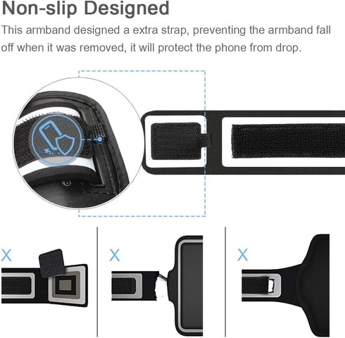 JEMACHE Galaxy Note 20, 20 Ultra Armband - Water Resistant Gym Running Workouts Arm Band Case with Key Holder (Black)