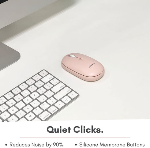 Macally Wireless Bluetooth Mouse, Strong Connection, Quiet, Comfortable, Rechargeable Mouse for Macbook Air/Pro,