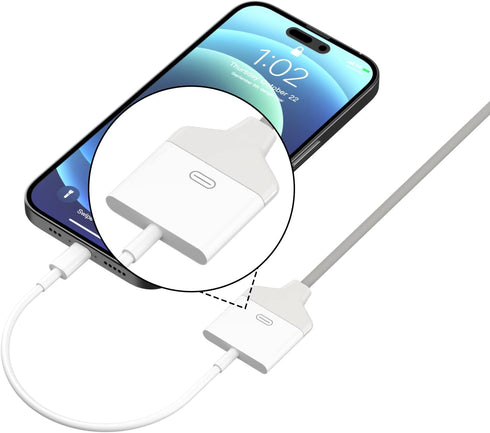 Lightning to 30 Pin Adapter, Apple MFi Certified 8 Pin Male to 30 Pin Female Connector with iPhone Charger Cable