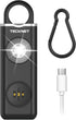 TECKNET 130dB Rechargeable Personal Safety Alarm Keychain with SOS Strobe Light for Women and Kids