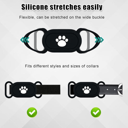 2pcs Waterproof Anti-Loss Protective Cover Sleeve for Samsung Galaxy SmartTag2 Dog Collar Holders, Silicone Case