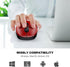 WisFox 2.4G Wireless Mouse for Laptop, Ergonomic Computer Mouse with USB Receiver and Type-C Adapter, Red