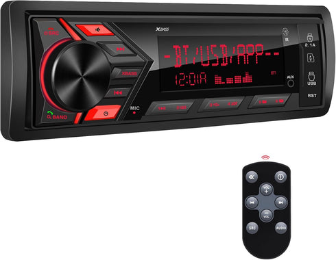 DOVOX Bluetooth Car Stereo Marine Radio: Single Din LCD Display Audio System -