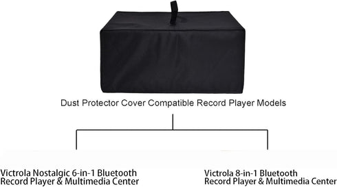 NUENSS-RO Record Player Turntable Dust Cover, Compatible with Nostalgic 6-in-1/8-in-1 Bluetooth Record Player (Black)