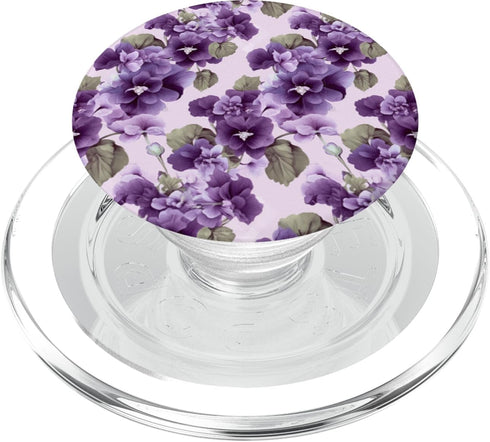 Vintage Flowers African Violet Lover African Violet Inspired Flower Pattern Plant Lover Floral PopSockets MagSafe PopGrip for