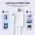 HDMI Cable for iPhone, Digital AV Adapter, 1080P HD Video Sync Connector for TV, Projector, Monitor