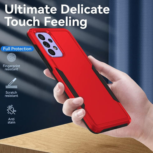Samsung Galaxy A53 5G Case with Screen Protector, Durable Red Rubber Cover for Full Body Protection.