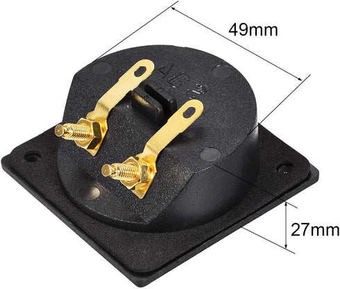 uxcell 2-Way Square Speaker Box Terminal Binding Post, Stereo Screw Cup Connectors for Subwoofer Plugs (Black, 2pcs)