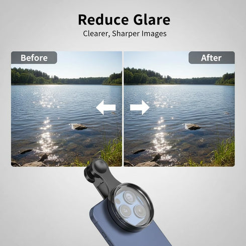 Generic 52mm 17 16 15 14 13 12 11 Clip-on CPL Phone Camera Lens Filter Kit, Circular Polarizer Polarizing Filter