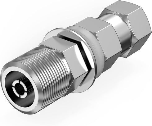 Heavy Duty CB Antenna Stud Mount Adapter - Copper Nickel Plated with SO-239 Connector for 3/8 x 24 Threads