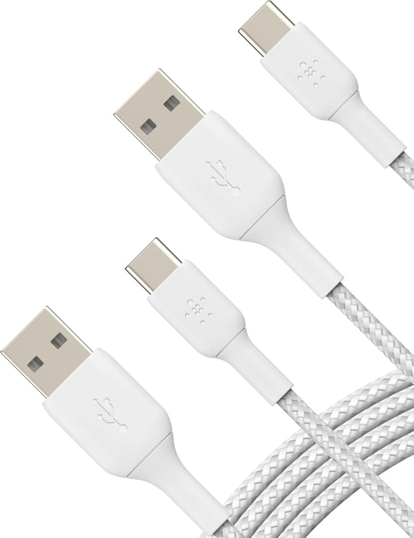 Belkin BoostCharge Braided USB-C to USB-A Charging Cable (3.3ft/1M) for iPhone 15 Series, Samsung Galaxy S24 Series,