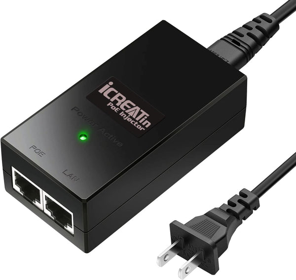 Gigabit PoE Injector 48V15.4W Power Adapter - IEEE 802.3af Compliant, Compatible with Ubiquiti, TP-Link, EnGenius