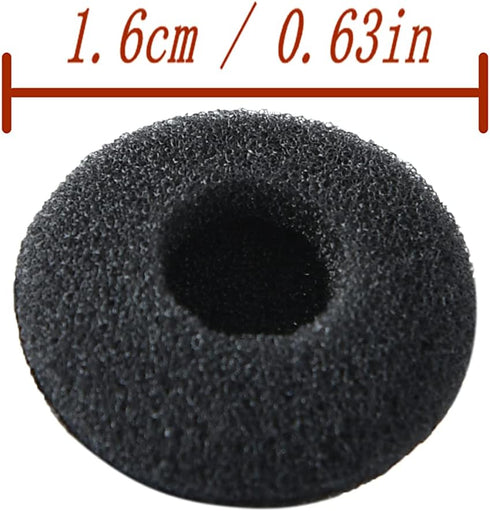 Black Soft Foam Earbud Earpad Replacement Sponge Covers for Walkie Talkie Earpiece & Stereo Headsets Diameter 18MM,10Pcs