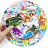 Mekycro Pack 50 Set Airplane Stickers PCS, Cute Cartoon Waterproof Vinyl Die-Cut Aircraft Sticker for Water Bottles