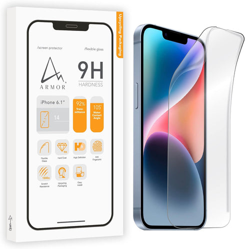 ARMOR Flexible Glass Screen Protector, 9H HD for iPhone 14