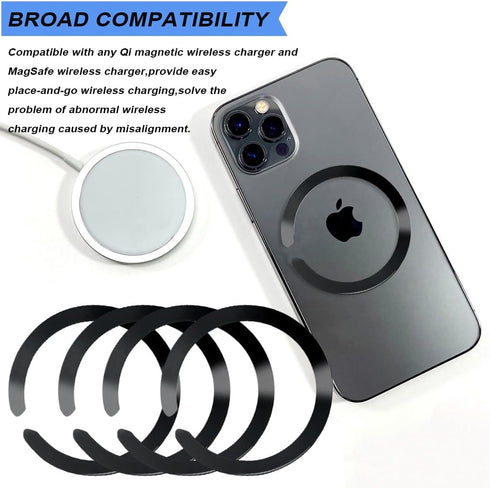 12 Pcs Universal Metal Ring Sticker Compatible with MagSafe for iPhone 13 12 Pro Mini Max, Car Charger Kit