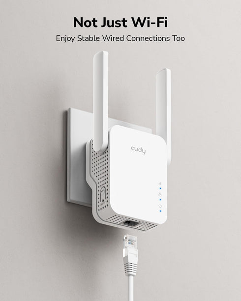 Cudy RE1500 AX1500 6 2.4G 5G 10/100Mbps WiFi Range Extender Dual Band Wireless Booster with Mesh Support WPS Button