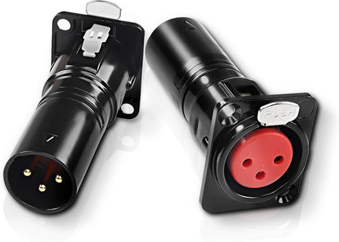 MEIRIYFA XLR 3 Pin Female to Male Pass Through Panel Mount Jack, Mic XLR 3PIN D Series Type Adapter for Microphone