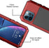 Marrkey iPhone 13 Pro Max Case, 360 Full Body Protective Heavy Duty Shockproof Tough Armour Aluminum Case - Red