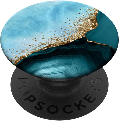 Elegant Blue Agate Pattern PopSockets Standard PopGrip