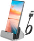 BENACES Type-C Charger Dock, Non-Slip Vertical Silver USB-C Charging Stand for iPhone 15, Samsung Galaxy S8, Note8, LG