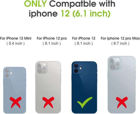ABITKU iPhone 12 Case Compatible, Silicone with 360° Ring Kickstand Holder (Army Green) Soft Microfiber Cloth 6.1 inch