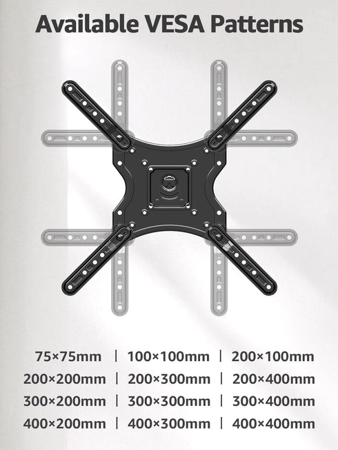 ELIVED 26-60 Inch 400x400, 77 lbs. Full Motion TV Wall Mount for Most TVs, Articulating Arms Swivel and Tilt tv Mount