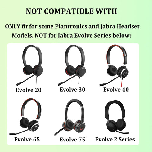 Ear Cushions for Jabra Headset, Foam Replacement Ear Pads Compatible with Jabra Biz 1500 1900 2300 2400 (4 Pack)