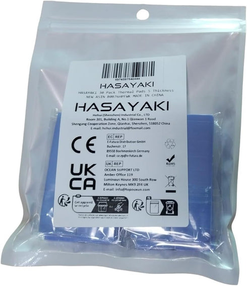 30 Pack Thermal Pads, 20 67 mm by 5 Thickness, Self-Adhesive & Soft, Ideal for Repairing and Cooling Electronics