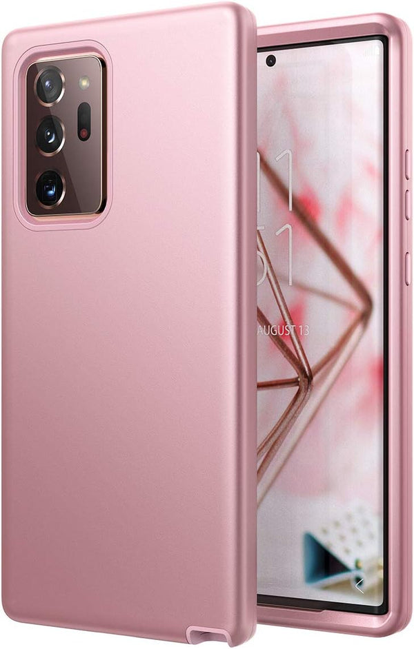 WeLoveCase Galaxy Note 20 Ultra Case, 3 in 1 Heavy Duty Protection, Shockproof TPU Bumper Cover, Rose Gold