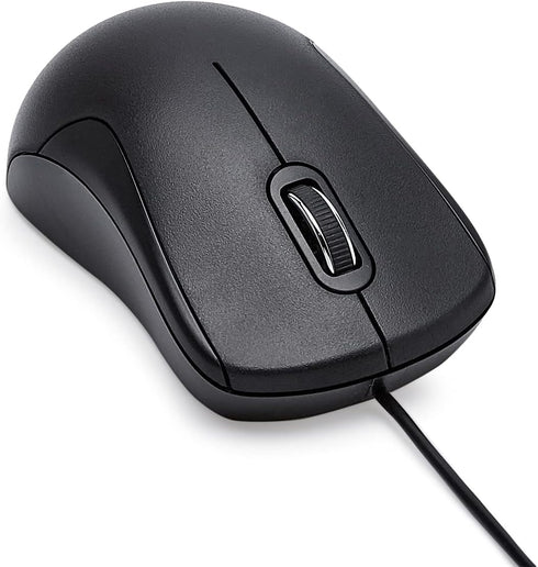 Amazon Basics 3-Button 1000 6-foot USB Wired Mouse with Precision Scroll Wheel, DPI, Ergonomic Grip, Plug and Play