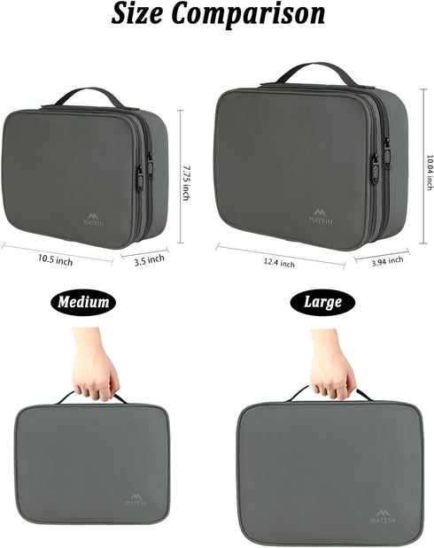 MATEIN Electronics Organizer Travel Case, Large Cable Storage Bag, Water Resistant Carrying Case with Handle for iPad