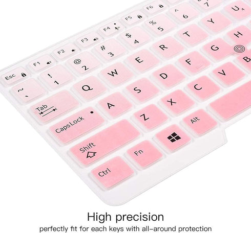 Dell Keyboard Cover Skin for Latitude 5480 5490 7490, E3340 E7450 E7470 E5450 E5470 E5491 E7480, Ombre Pink (US Layout)