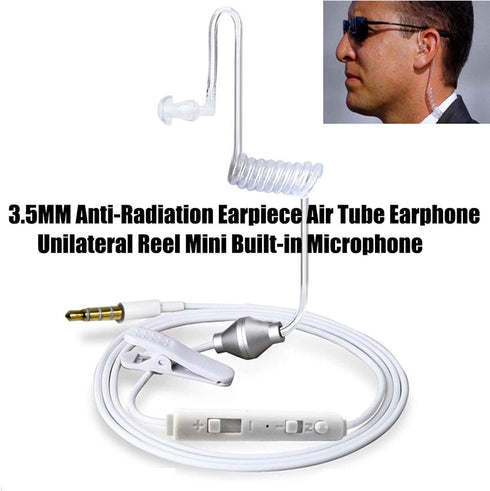 Wireless Bluetooth Earphone, Monaural 3.5mm Headphone, Air Tube In-Ear Antiradiation Stereo Headset, Flexible Design