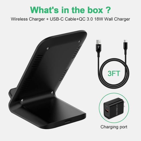 Wireless Charger for Samsung 24 Ultra Android Desk Phone Charger Stand, Fast Charging Station Pad for Samsung Galaxy