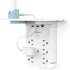 Wall Outlet Extender with Surge Protector, 6 AC Outlets, Shelf, 2 USB & USB C Charging Ports